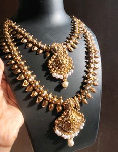 Beautiful Gold Toned Double Layered Necklace