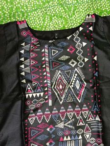 Elegant Black Printed Kurta