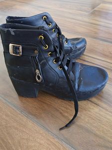 Worn Black Ankle Boots