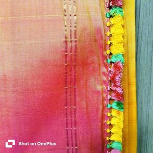 Ethnic Yellow Saree with tassles