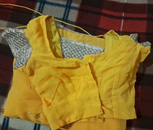 Yellow Embellished Saree