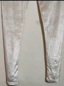 Cream Shining Legging For 8-10 Year Girl, 22 Waist