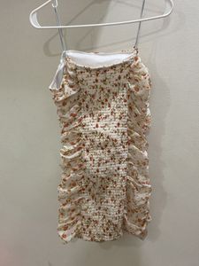 Floral Ruched Mini Dress