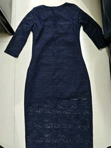 Navy Lace Sheath Dress