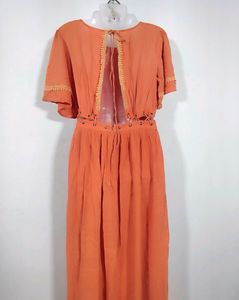 Koovs Orange Backless Dress ( Women)