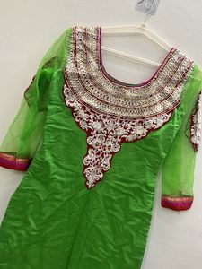 Beautiful Green Heavy Party Wear Suit