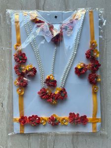 Haldi Ceremony artifical flower bridal set