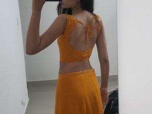 Backless Lengha Festive Mehendi