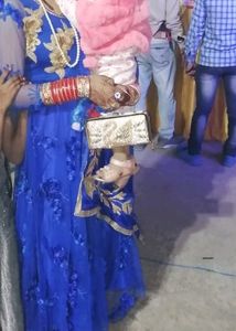 Royal Blue Floral Applique Gown