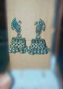 Peacock Jhumka Earrings