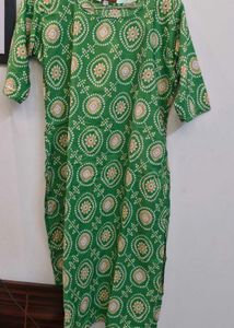 Green Bandhani Print Kurti
