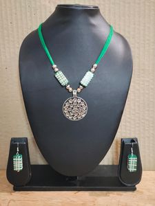 Green Necklace and Earring Set
