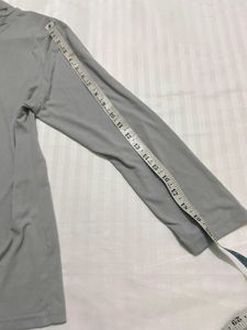 Grey Mock Neck Long Sleeve Top