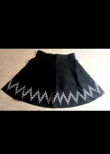 Cute Black A-Line Mini Skirt