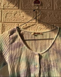 Tie Dye Ribbed Crop Top