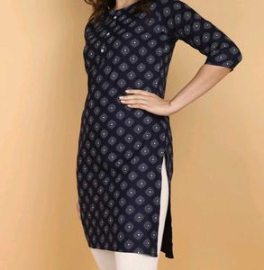 Navy Print Tunic Dress