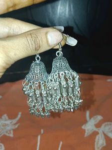 Silver Jhumka Earrings