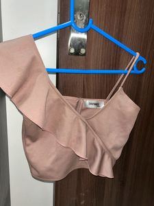 Peach Colour Good Condition Crop Top