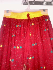 Red &amp; Yellow Embroidered Skirt