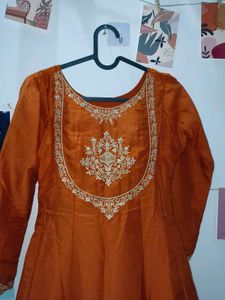 Elegant Orange Anarkali Suit