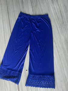 Blue Lace Trim Palazzo Pants (XxL)