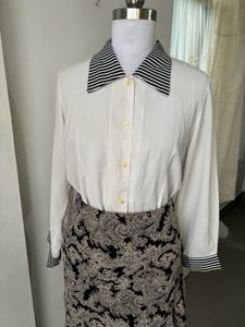 Vintage Striped Collar Blouse