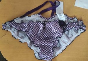 Purple Gingham Ruffle Lingerie