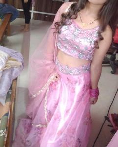 Pink Floral Lehenga  Choli