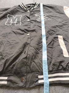 Black &#39;M&#39; Patch Streetwear Bomber
