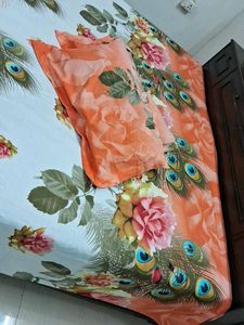 Floral Peacock Bed Sheet