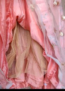 Designer Silk And Net Lehenga Choli With Dupatta