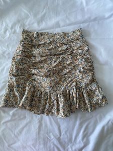 Floral Ruffle Mini Skirt