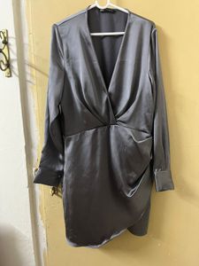 Zara Satin Mini Wrap Dress
