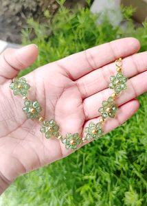 Dark Green Floral Bracelet