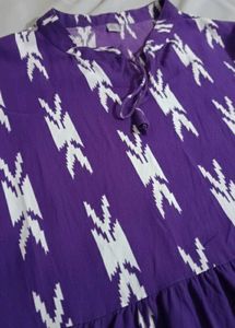 Purple Ikat Tiered Dress