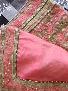 Price Drop 💧 Heavy Net Chiffon Saree + Blouse