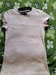 Nude Textured Short Sleeve Tee