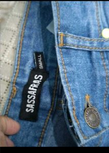 Zipper Detail Denim Pants