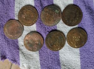Old CoinsHalf Anna Coin 1818,1806,1802 (7coins East India Company)