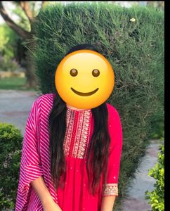 Beutiful Long Pink Kurti+Duppata