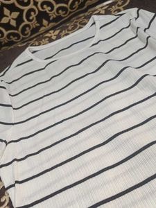 Striped White crop top