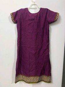 Purple Printed Kurta Set