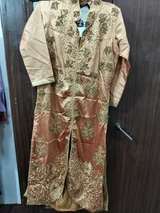 Embroidered Gold Formal Dress With Pant And Dupatt