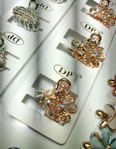 Gold tone Floral Hair Claw Clips