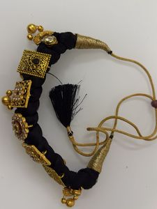 Black &amp; Gold-tone Handmade Bracelet