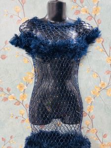 Vintage Fishnet Fur Dress
