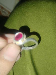 Silver Ring with Red Stone💍
