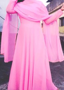 Pink Anarkali Kurta Set