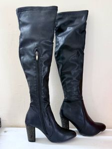 Leather Thigh High Boots