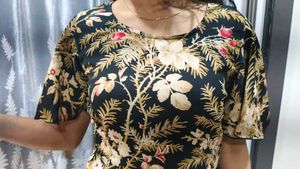 floral black dress is